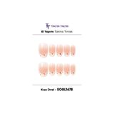 Takma Takma EOBL1678 Kısa Oval 10'lu Tekrar Kullanılabilir El Yapımı Protez Takma Tırnak Pembe-Xs