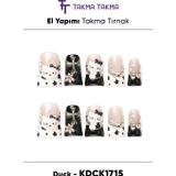 Takma Takma KDCK1715 Duck Renkli 10'lu Tekrar Kullanılabilir El Yapımı Protez Takma Tırnak