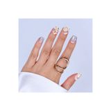 Takma Takma S Beden Takma Tırnak Gümüş Nail Art Kısa Yuvarlak 10'lu Tekrar Kullanılabilir El Yapımı Protez Takma Tırnak EKYL3015