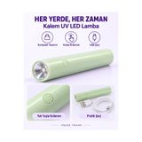 Takma Takma Şarjlı Kalem Uv LED Tırnak Lambası – Kalıcı Oje ve Uv Jel Kurutucu, Mint Yeşili