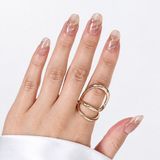 Takma Takma Ten Rengi Nail Art Kısa Oval 10'lu Tekrar Kullanılabilir El Yapımı Protez Takma Tırnak Ten Rengi-S
