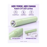Takma Takma USB Kablolu Kalem UV LED Tırnak Lambası – Kalıcı Oje ve UV Jel Kurutucu, Mint Yeşili