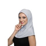 Takmatik Sade Açık Gri Hazır Türban Tesettür Havuz Bonesi Namaz Örtüsü