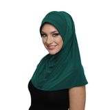 Takmatik Sade Yeşil Hazır Türban Tesettür Havuz Bonesi Namaz Örtüsü