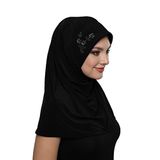 Takmatik Taşlı El İşi Boncuk İşlemeli Siyah Hazır Türban Tesettür Bone Namaz Örtüsü