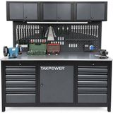 TAKPOWER 2 Metre BOSCH Dolu Takım Tezgahı 10 Çekmeceli Üsten Dolaplı Premium