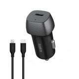 taks CP01 30W PD USB-C Araç Hızlı Şarj Aleti + USB-C-Lightning Kablo, Siyah 5CP01LS