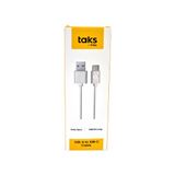 Taks Type-C - USB-A Şarj Kablosu Beyaz Taks Type-C - USB-A Şarj Kablosu Beyaz 100 cm