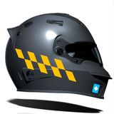 Taksi Sarısı Damalı Kask Motosiklet Sticker Takımı Çınar Extreme