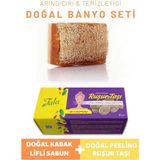 Tala-Kabak Lifli Sabun & Ruşur Taşı 6 Adet Doğal Banyo Seti Arındırıcı Temizleyici