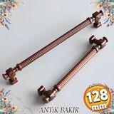 Talas Eskitme Antik Bakır Çizgili Metal 128 Mm Mobilya Mutfak Çekmece Dolap Kulpu Kulbu Kulpları