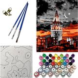 Tale Hobby 40 x 50 cm Sayılarla Boyama Hobi Seti Numaralandırılmış Tuval ve Boya Fırçaları