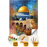 tale hobby Sayılarla Boyama Numaralı Tuval Seti Fırça Boya Dahil 40x50cm Kudüs