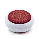 Talebe Sarığı- Beyaz Kumaş - Bordo Takke - Çapraz Sarım - 7 metre (57 Cm) | Talebe Sarığı-Çapraz Sarım-Nâli Şerif-7 metre