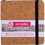 Talens : Art Creation Sert Kapaklı Eskiz Defteri : Cork : (80 Sayfa - 140 Gr) - 12 x 12 cm