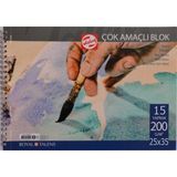 Talens Çok Amaçlı Blok Resim Çizim Defteri (25X35) 200GR 15 Sayfa - Karışık-Çok Renkli - standart
