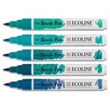 Talens Ecoline Brush Pen 5 Renk Green Blue Fırça Uçlu Çizim Kalemi Seti