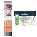 Talens Eskiz Başlangıç Seti - Canson 25x35 Defter ve 12'li Grafit Dereceli Kalem Seti