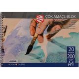 Talens : Spiralli Çok Amaçlı Resim Defteri : 200 gr : A4 : 15 Yaprak - Beyaz