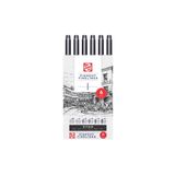 Talens Talens Pigment Fineliner 6 Lı Kalem Seti Siyah Teknik Çizim Kalemleri