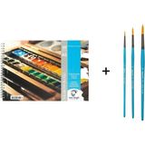 Talens Van Gogh Sulu Boya Defteri A5 300GR. ve Bigpoint 111 Suluboya Fırça Seti No: 2-6-10 - Karışık-Çok Renkli - standart