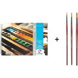 Talens Van Gogh Sulu Boya Defteri A5 300GR. ve Bigpoint 123 Suluboya Fırça Seti No: 2-6-10 - Karışık-Çok Renkli - standart