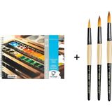 Talens Van Gogh Sulu Boya Defteri A5 300GR. ve Südor 123 Suluboya Fırça Seti No: 2-6-10 - Karışık-Çok Renkli - standart