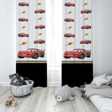 Talia Home Arabalı Mcqueen Desenli Çocuk ve Bebek Odası Fon Perdesi 2 Kanat TLA-267 - 70 x 260 cm - Siyah