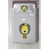 Talia Home Aslan Kral Çocuk ve Bebek Odası Yatak Örtüsü TLAY-094 - 140 x 220 cm - Gri