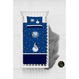 Talia Home Astronot Uzay Spacex Desenli Bebek Nevresim Takımı Çarşaflı TLABN-150 - Lacivert - 100 x 150 cm