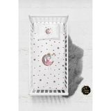Talia Home Ay'da Oturan Kız Bebek Nevresim Takımı Çarşaflı TLABN-085 - Beyaz - 100 x 150 cm