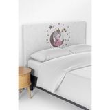 Talia Home Ay'da Oturan Kız Desenli Yatak Baza Başlık Kılıfı TLABK-085 - Beyaz - 100 x 100 cm