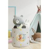 Talia Home Ayıcık Bebek Çocuk ve Bebek Odası Düzenleyici Oyuncak Veya Kirli Sepeti TLAS-104 - 35 x 45 - Renkli
