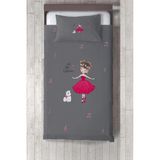 Talia Home balerin Kız Desenli Çocuk Odası Yatak Örtüsü TLAY-190 - 329 x 220 cm - Gri