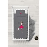 Talia Home Balerin Kız Desenli Çocuk ve Bebek Nevresim Takımı Çarşaflı TLABN-190 - Gri - 100 x 150 cm