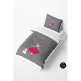 Talia Home Balerin Kız Desenli Çocuk ve Bebek Nevresim Takımı TLAN-190 - Gri - 160 x 220 cm