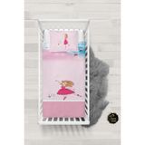 Talia Home Balerin Kız ve Kedi Bebek Nevresim Takımı Çarşaflı TLABN-228 - Pembe - 100 x 150 cm