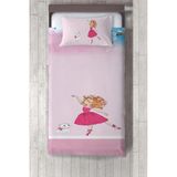 Talia Home balerin Kız ve Kedi Desenli Yatak Örtüsü TLAY-228 - 366 x 220 cm - Pembe