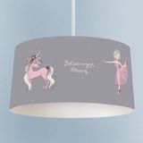 Talia Home Balerin Kız ve Unicorn Baskılı Çocuk Odası Sarkıt Avize - Renkli - 1