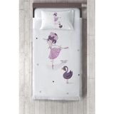 Talia Home balerinli Kuğu Desenli Yatak Örtüsü TLAY-290 - 427 x 220 cm - Beyaz