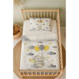 Talia Home Balon Ve Fil Desenli Bebek Beşik Nevresim Takımı Çarşaflı Tlabn-141