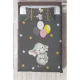 Talia Home balonlu Fil Desenli Çocuk Odası Yatak Örtüsü TLAY-187 - 326 x 220 cm - Gri