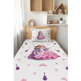 Talia Home Barbie Prensesler Desenli Tek Kişilik Çocuk PİKE Takımı