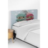 Talia Home Baykuş Desenli Çocuk Yatak Baza Başlık Kılıfı TLABK-236 - Renkli - 100 x 100 cm