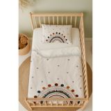 Talia Home Bej Gökkuşağı Desenli Bebek Nevresim Takımı Çarşaflı TLABN-032