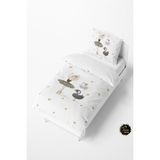 Talia Home Beyaz Balerin Kız Desenli Bebek ve Çocuk Nevresim Takımı TLAN-006 - 160 x 220 cm