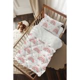 Talia Home Beyaz Pastel Gökkuşağı Desenli Bebek Beşik Uyku Seti TLABG-344
