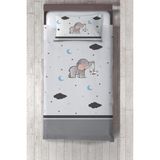 Talia Home beyaz Sevimli Fil Çocuk ve Bebek Yatak Örtüsü TLAY-119 - 258 x 220 cm - Gri