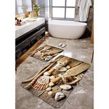 Talia Home Cam Şişe Desenli 2'li Banyo Paspas Seti TLAHMP-132 - Kahverengi