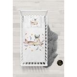 Talia Home Ceyaln Desenli Bebek Nevresim Takımı Çarşaflı TLABN-264 - Beyaz - 100 x 150 cm